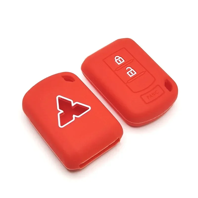 Silicone Rubber Car Key Cover For Mitsubishi Eclipse Cross ASX Lancer EX Galant Outlander Pajero Keys Case Keychain Accessories