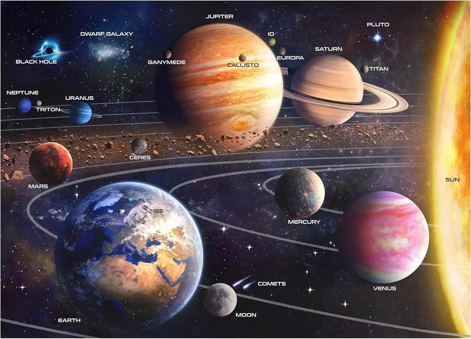 Puzzles für Erwachsene, 1000/500/300 Stück, Sonnensystem, Weltraum, Holzpuzzles für Spiele, Schlafzimmer, Heimdekoration, Geburtstagsfeier, GIF