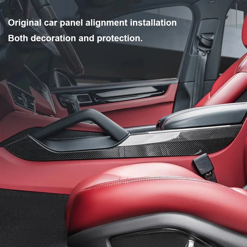 

Real Carbon Fiber Car Central Control Gear Shift Side Panel Cover Trim Sticker For Porsche Cayenne 2018 2019 2020 2021 2022 2023