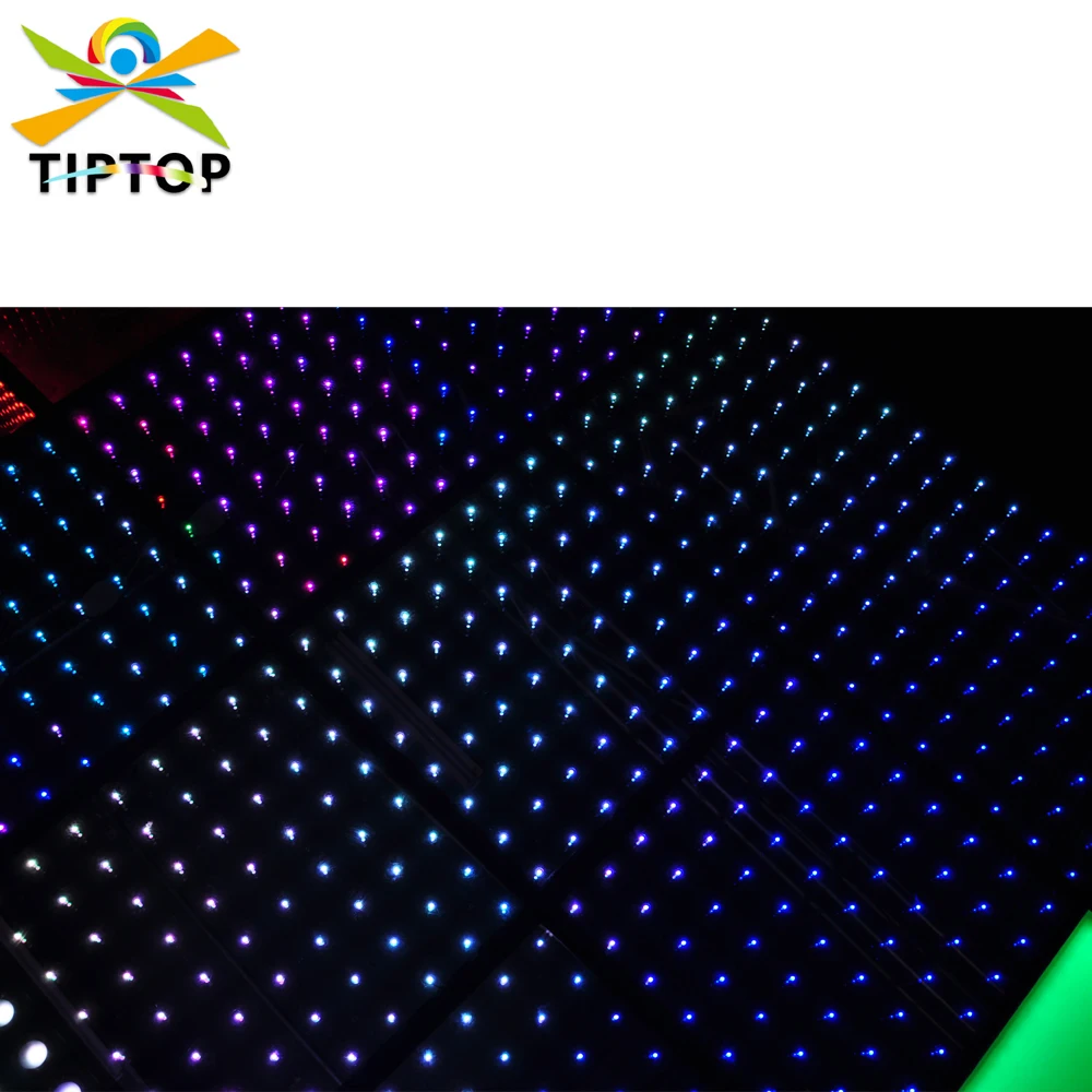 

TIPTOP Led Star Dancing Mirror Floor 50cm x 50cm Tempered Glass DMX Remote Control RGB 3IN1 5050 Video Meteor Shower Effect