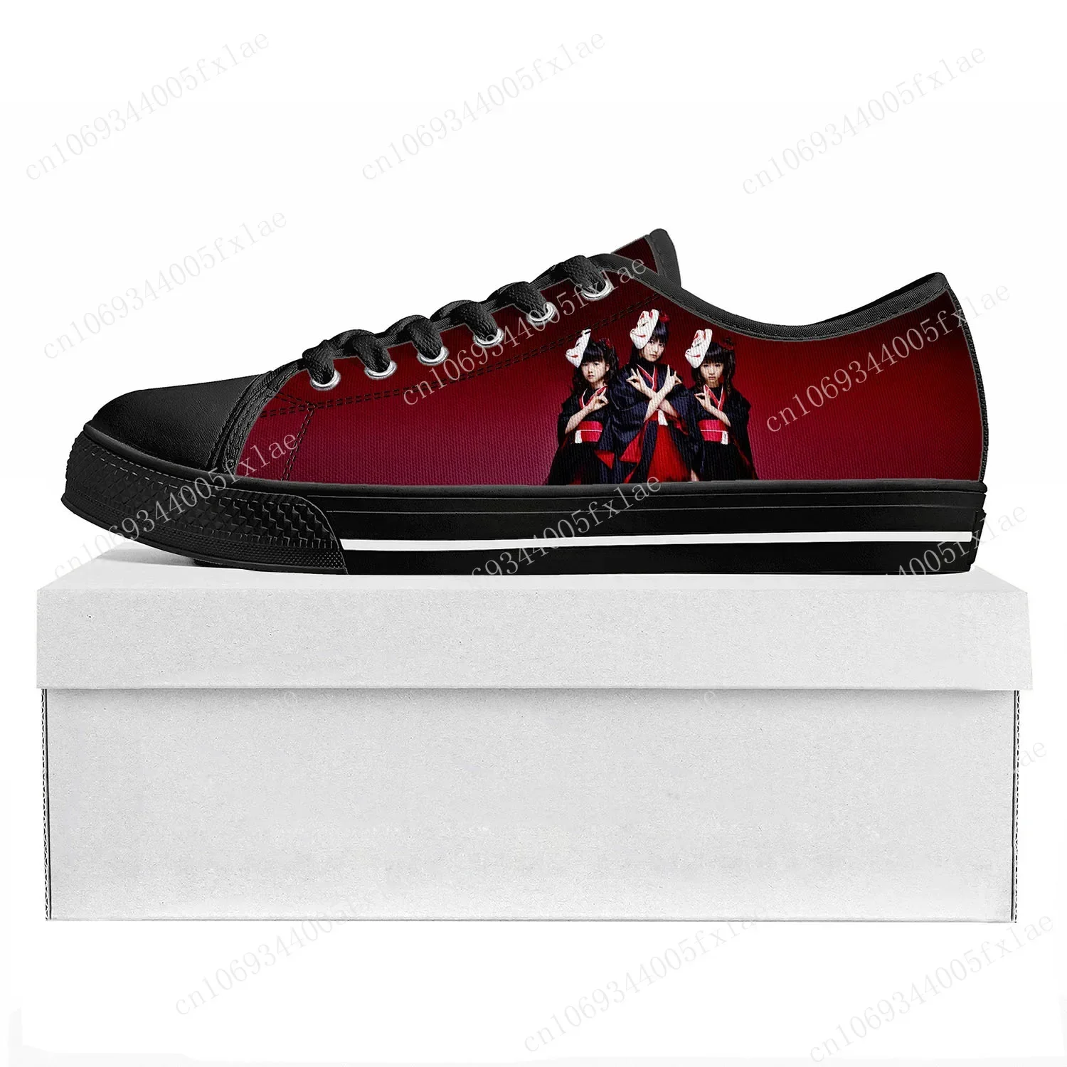 Babymetal Pop-Rock Band zapatillas de lona para hombre y mujer, zapatos de alta calidad, calzado personalizado, color negro