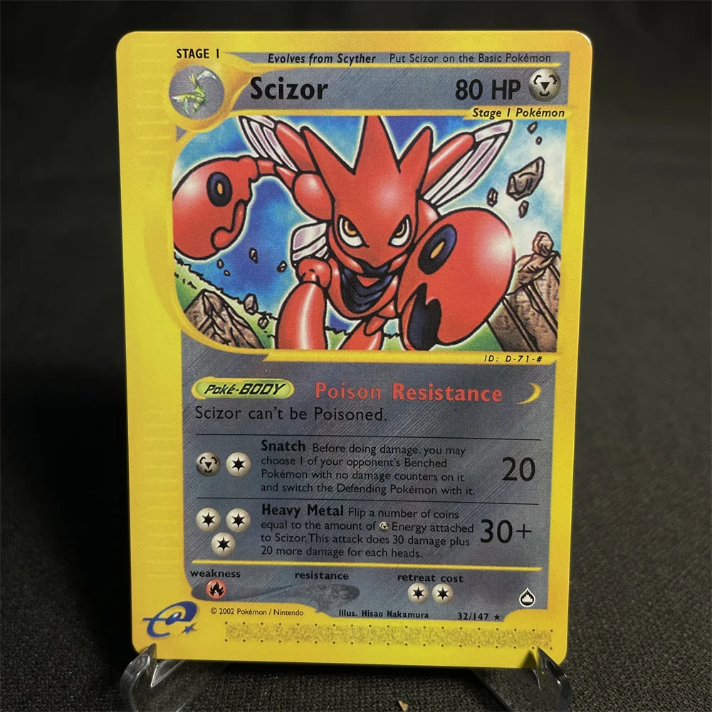 Pokemon Kaarten E-Card Serie Scizor Furret Slowbro Psyduck Tyranitar Espeon Pokemon Ruilkaarten Folie Flash Card Proxy Kaart