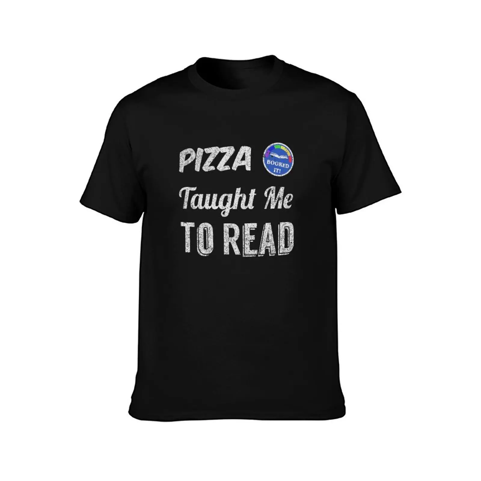 Book It. Pizza Taught Me to Read. T-Shirt summer tops plain plus sizes graphic tee shirt slim fit t shirts for men