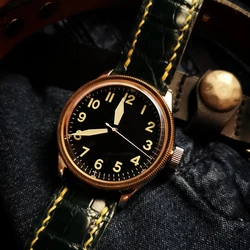 Bronze Pilot Watch Minimalist Design Retro Punk Style Mechanical Replica Watch Pt5000 Dress Watch 200 Waterproof  32/38/42