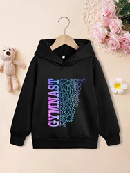 Gymnastics Graphic Print Children Hoodies Casual Loose Long Sleeve Tops Sweatshirts Kids Cartoon Coat Autumn Winter Clothes