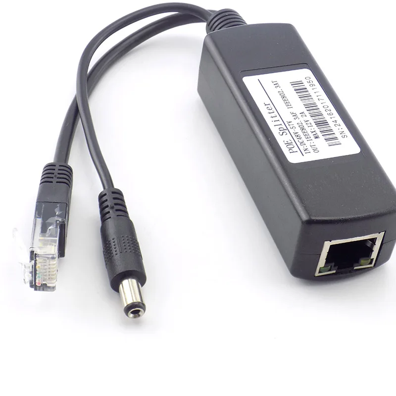 48V to 12V POE Splitter Connector Poe Power Adapter injector Switch for IP Camera Wifi Injector Cable Wall US/EU Plug C4