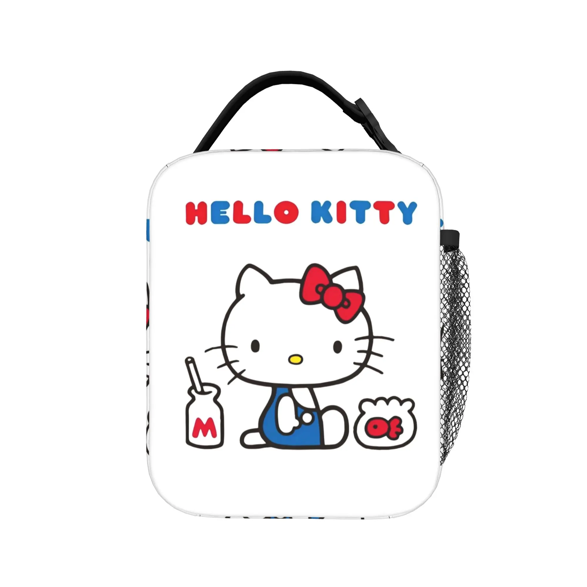 

Hello Kitty Milk Insulated Lunch Bags Portable Reusable Cooler Bag Tote Lunch Box Beach Outdoor Men Women