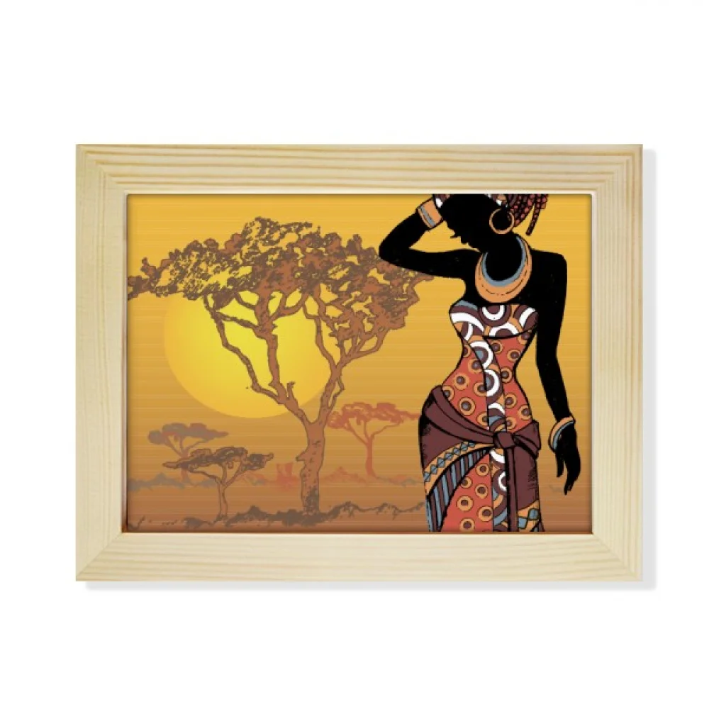 African Savanna Women LadyDresses Desktop Photo Frame Picture Art Decoration Painting 6x8 inch