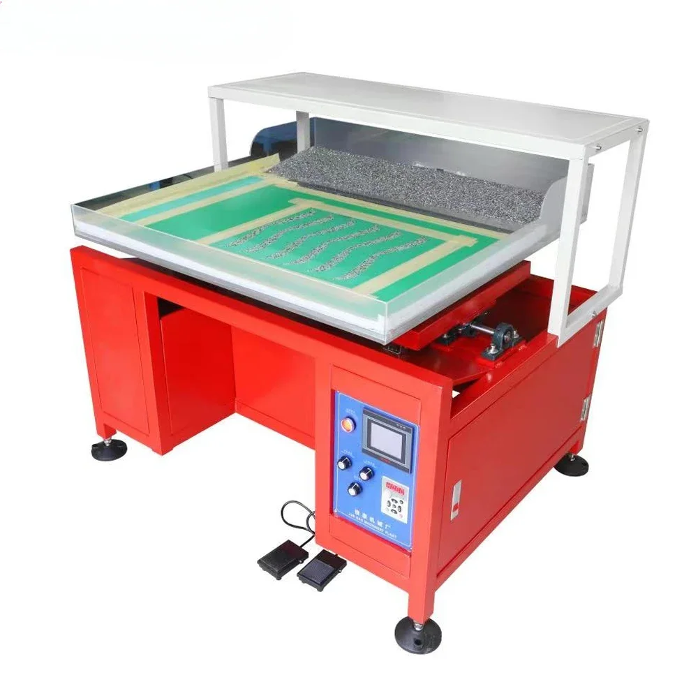 Hongcai Automatic Rhinestone Brushing and Shaking Machine Custom for Fabric Rhinestone Trimming Equipment