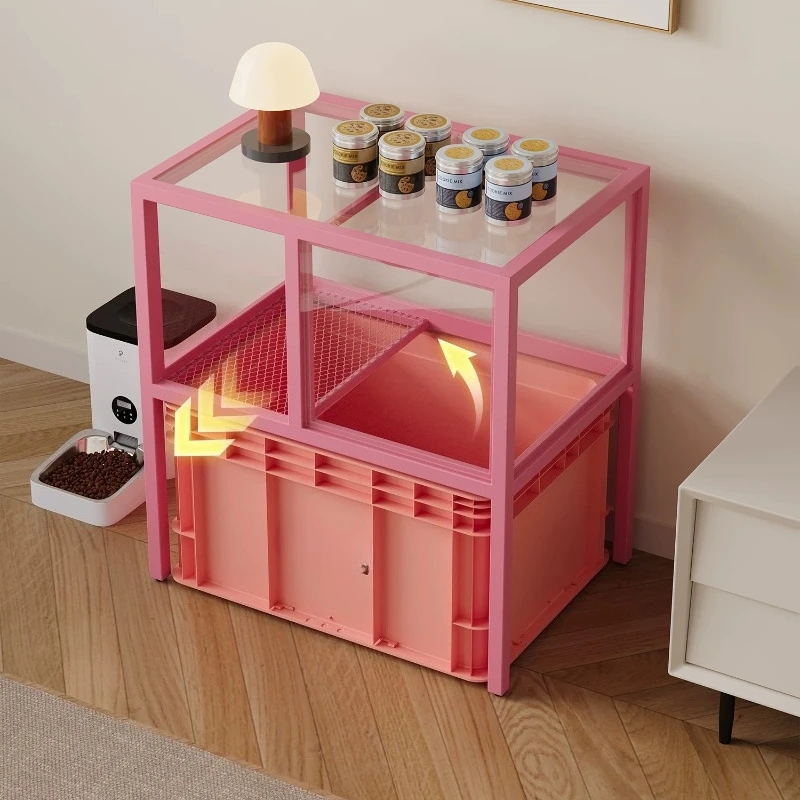Open-ended Toilet Litter Box Defecation Accessories Closed luxury Litter Box Sandbox Training Katzenklo Edelstahl Cat Supplies