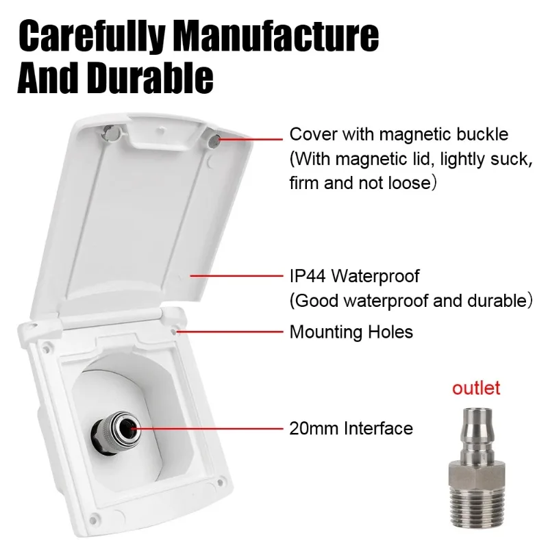 

Аксессуары для каравана, впускной отверстие для воды, люк, фильтр, запираемая крышка с адаптерными насадками 20 мм для лодки, морского автофургона, кемпера, автомобиля, фургона