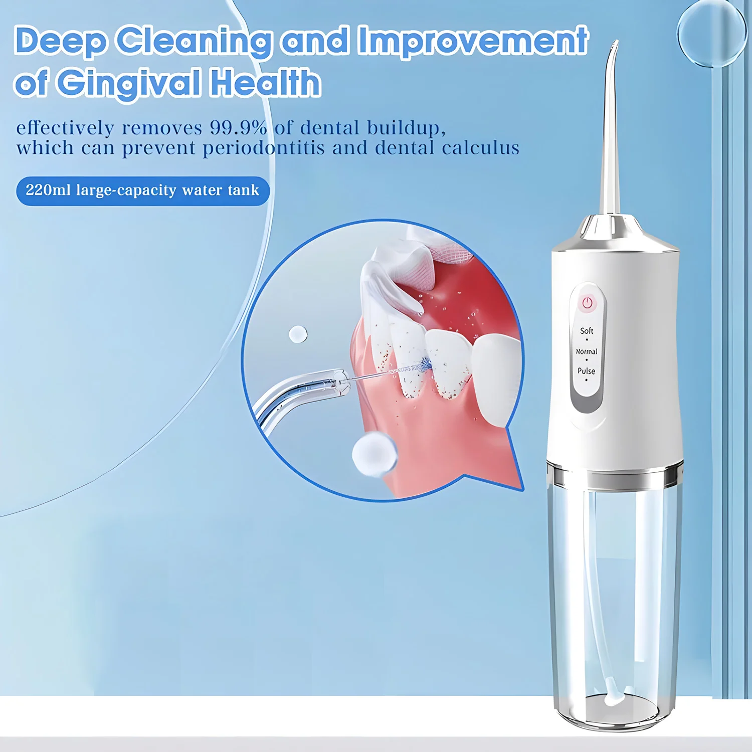 USB Portable Oral Irrigator Water Flosser Dental Water Jet Tools Pick Cleaning Teeth 200ML 1 Nozzles Mouth Oral Cleaning Agents