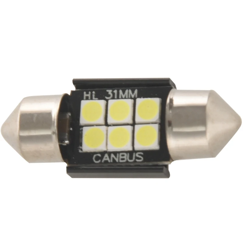 6X Extremely Bright 400 Lumens 3020 Chipset Canbus Error Free Led Bulbs For Interior Car Lights License Plate Dome Map