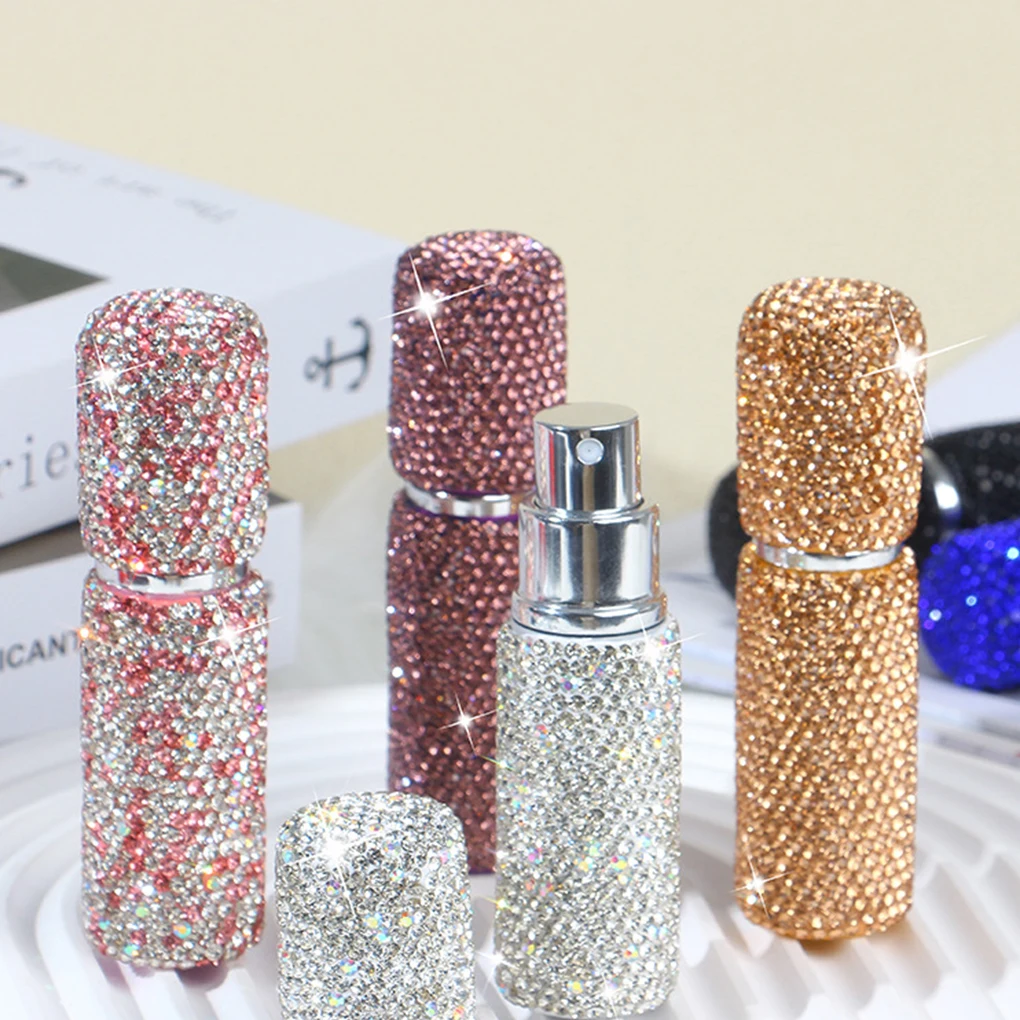 10ml Crystal Perfume Spray Bottle Travel Refillable Bottles Mini Potable Bling Glitter Empty Cosmetic Containers Atomizer Bottle