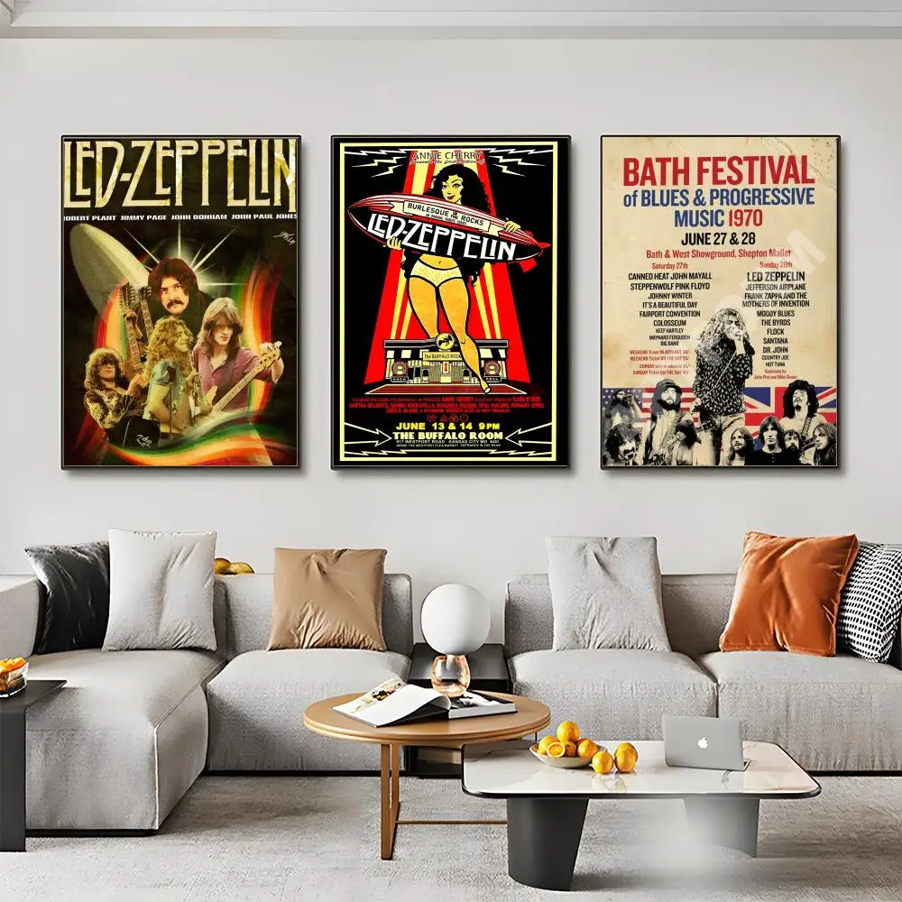 Legendary Rock L-Led Z-Zeppelin Poster Room Wall Art Decor Waterproof Stickers For Home Bar Bedroom Decoration