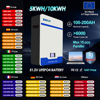 EASUN POWER Lifepo4 Lithium Iron Battery Pack 10KWH Lithium Iron Battery Parallel 6000+ 48V 51.2V 100Ah/5wh 200Ah/10wh Cycle