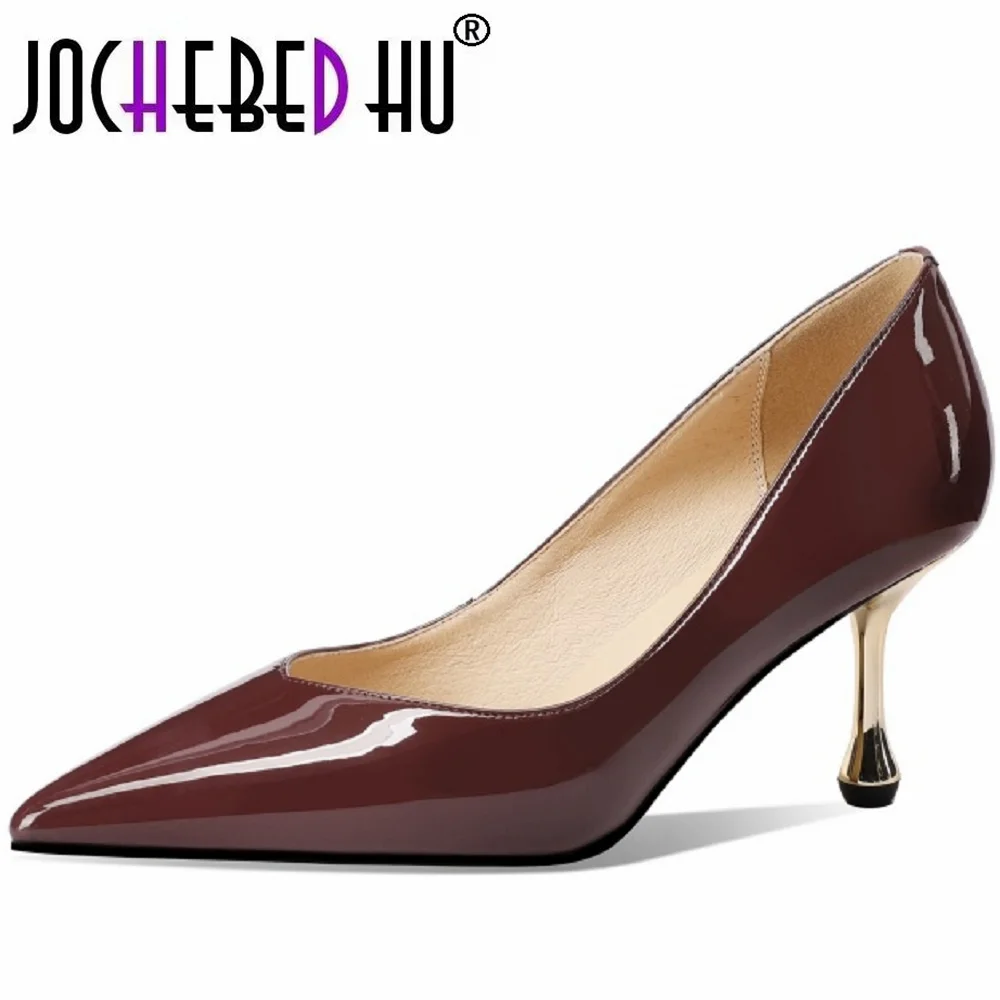 

【JOCHEBED HU】Handmade Super Sexy High Heels Women Patent Leather Shoes Comfortable Party Casual Daily 33-43