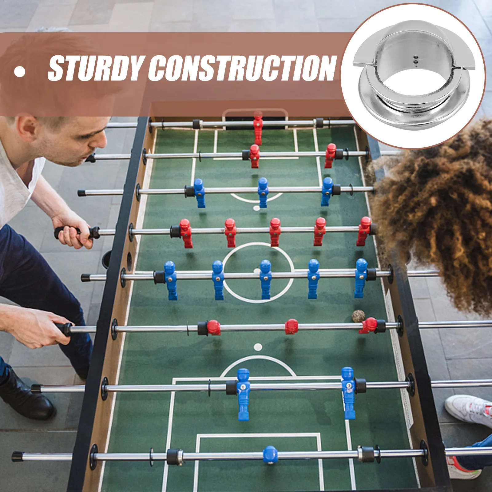 

Football Table Goal Set Foosball Accessory Machine Silver Dish Replacement Durable Pp Material Universal Fit Smooth Surface Easy