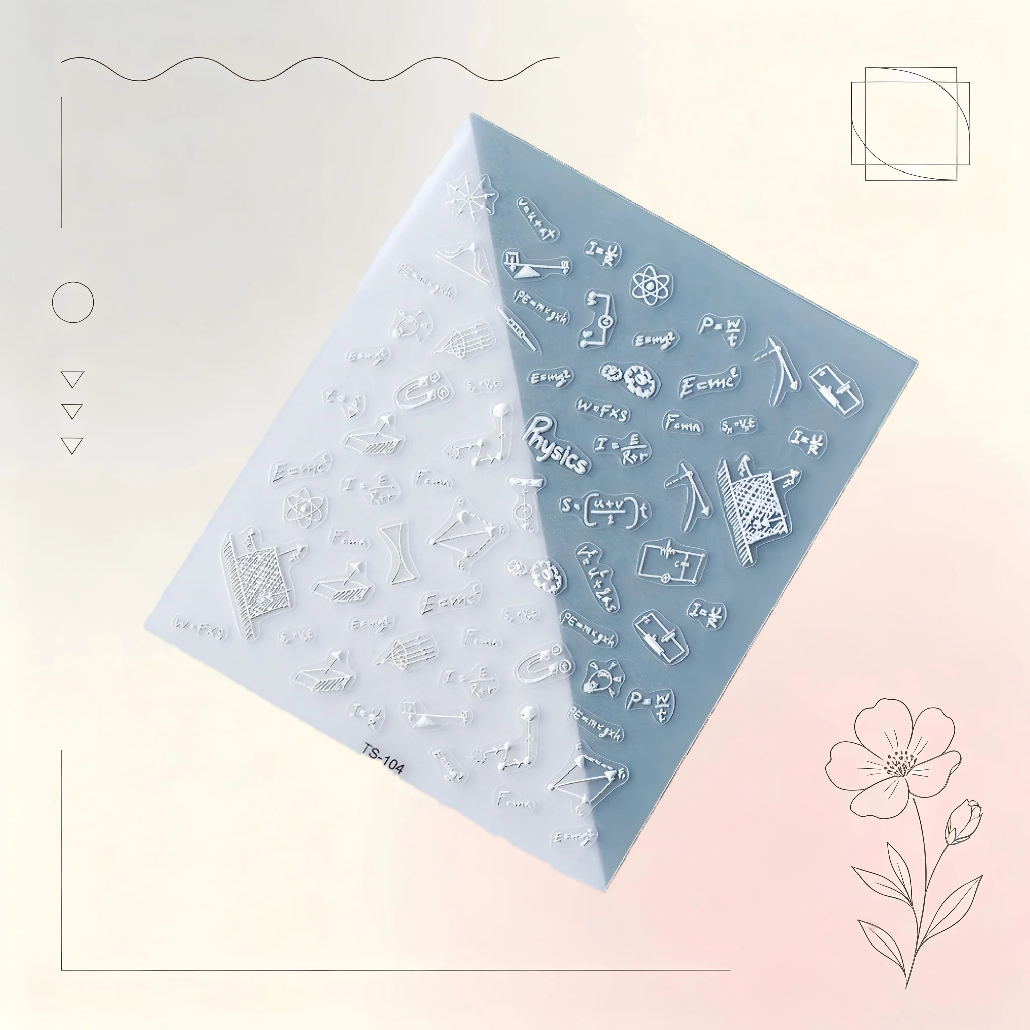 1PCS Kawaii Cute Pattern Nail Stickers Delicate Embossed Design Self Adhesive Sweet Style Daily Manicure Decor Stickers