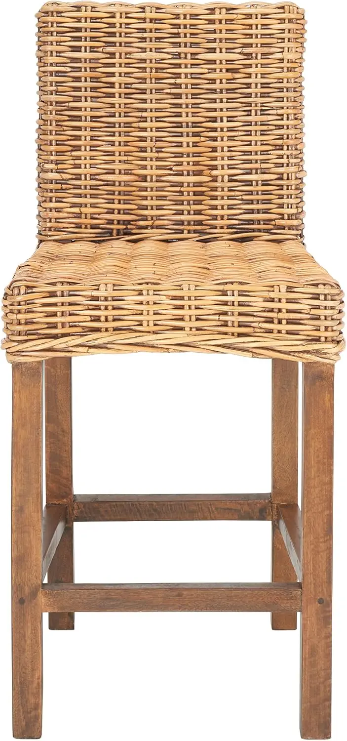 Home Tobie Honey Brown Wash Rattan 24-inch Counter Stool