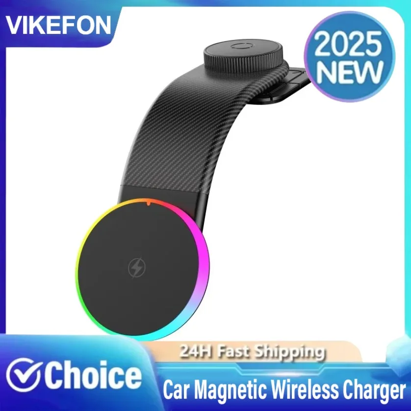 

15 Вт автомобильная самоклеящаяся подставка, магнитное беспроводное зарядное устройство, держатель для телефона на приборной панели для iPhone 17, Samsung Xiaomi, станция быстрой зарядки