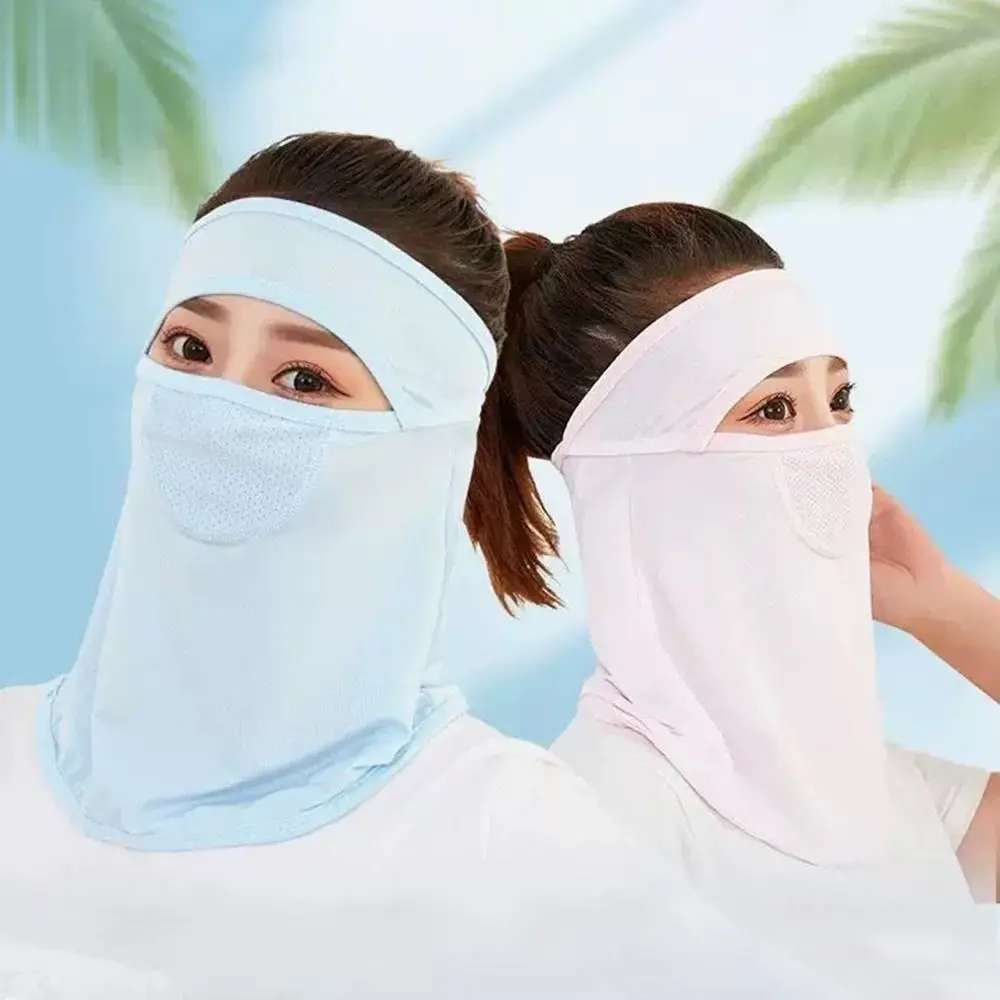 

Soft Ice Silk Cycling Face Mask Thin Breathable Face Cover Uv Sun Protection Outdoor Running Cycling Sports Mask Summer
