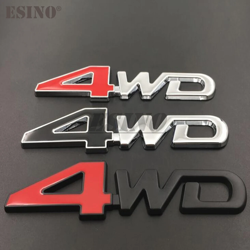 

Car Styling 3D 4WD 4 Wheel Drive Offroad 4 x 4 Car Metal Alloy Trunk Fender Adhensive Badge Body Tailgate Displaceme Emblem