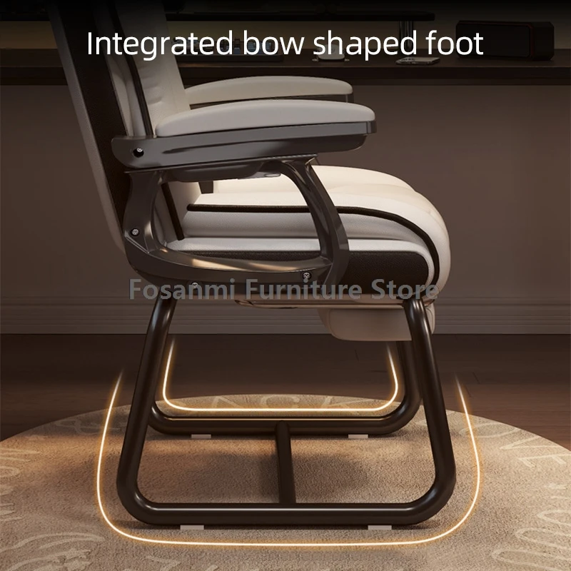 كرسي كمبيوتر جلدي مستلق كرسي مكتب حديث على شكل قوس لدراسة الألعاب كرسي مكتب منزلي مريح ثابت مع مسند للرأس