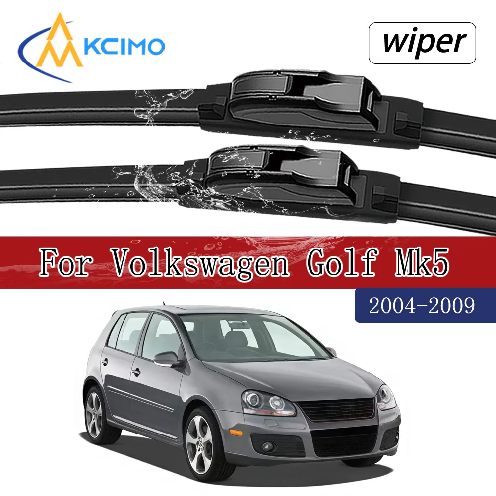 

Direct Fit Front Windshield Wiper Blades For Volkswagen Golf Mk5 1K 2004-2009 Quiet All-Weather Performance Driver + Passenger