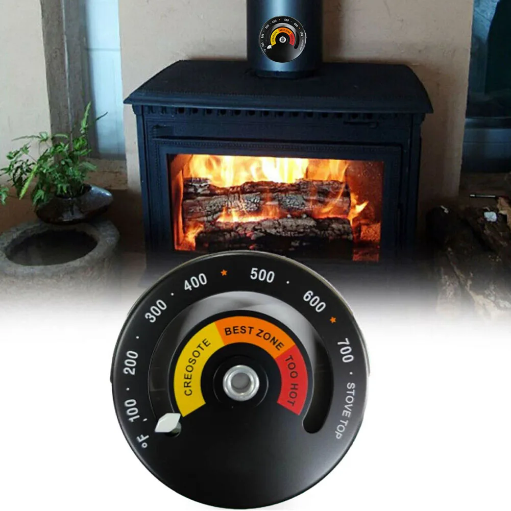 

1pc Magnetic Fireplace Stove Thermometer Fire Site Temperature Control Fireplace Fan Accessories Aluminum Alloy