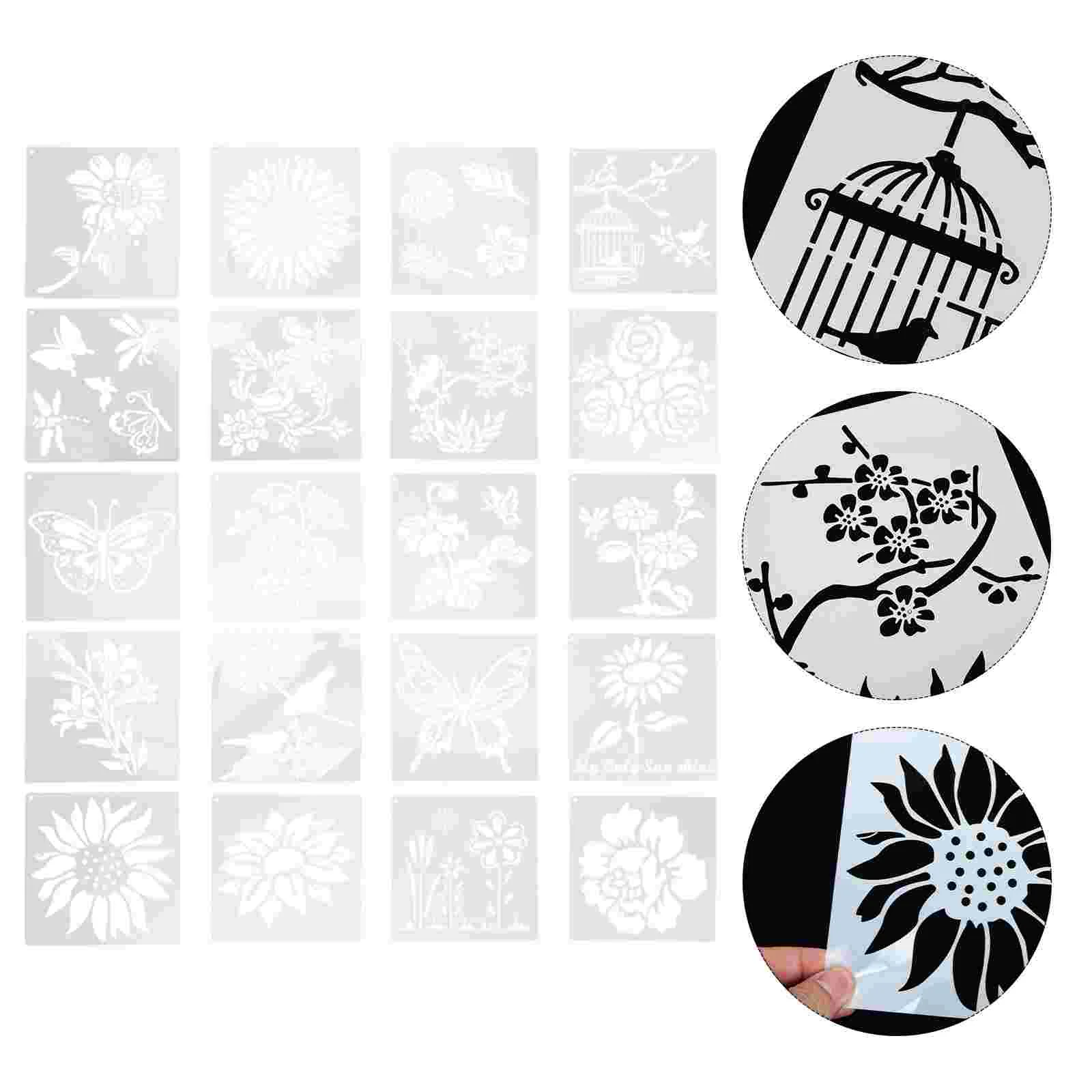 

20 Pcs Painting Engraving Template Stencil for Wall Drawing DIY Tool Supplies Graffiti Plastic