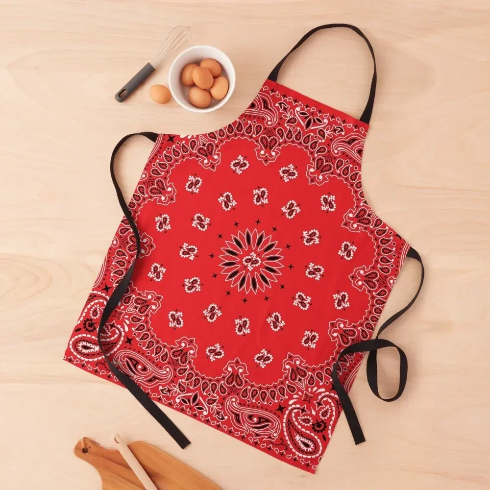 

Red Bandana Apron Kitchen And Home Items Barber Kitchen Items For Home work ladies Apron