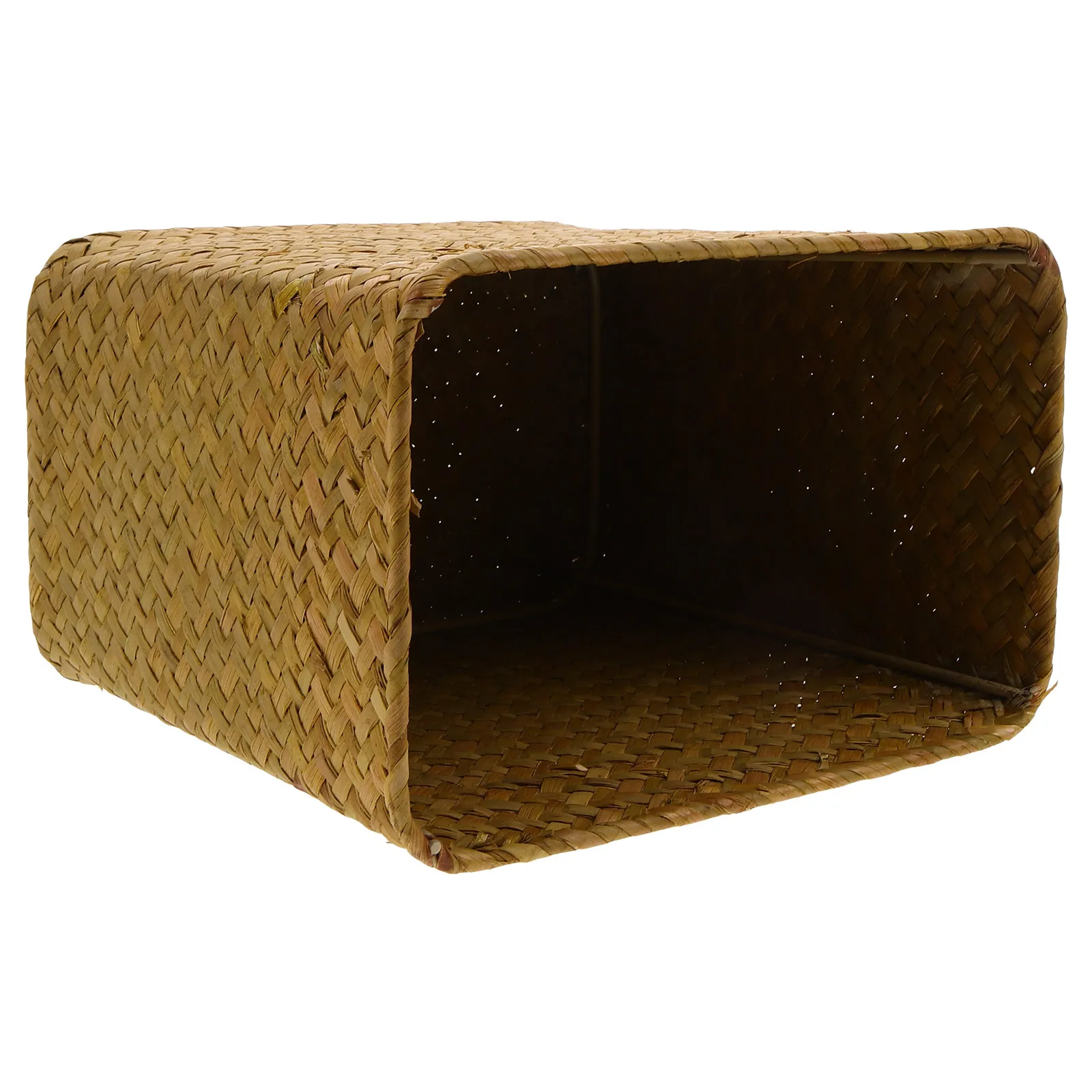 

Straw Woven Trash Can Seagrass Basket Yellow Lightweight Storage Organizer School Office Home Use Small Gadgets Holding Multi