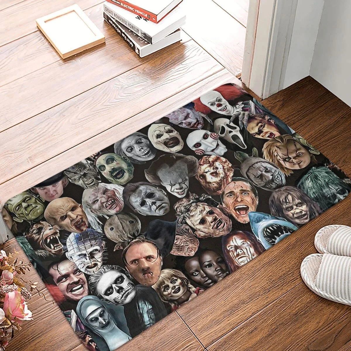 

Skeleton Skull Bone Anti-Slip Doormat Kitchen Mat Faces Of Horror Hallway Carpet Welcome Rug Bedroom Decorative