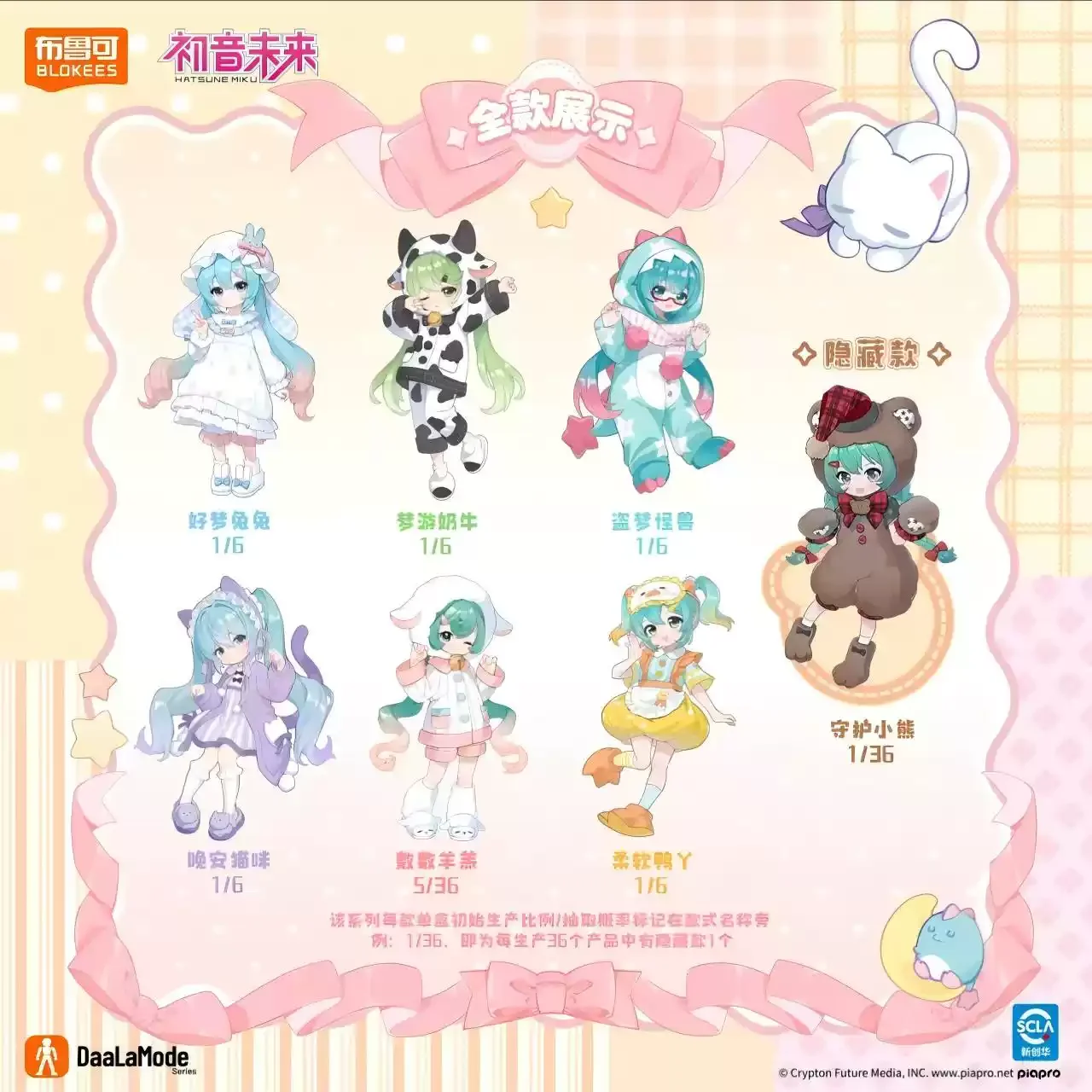 Blokees Hatsune Miku Daalamode Series Sweet Dream Party Action Figure, Fluffy Collectible Bjd Doll Desktop Display Gift view 2