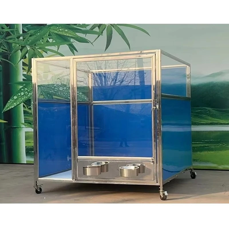 Luxury kennel with raised glass gutter floor with animal motifs