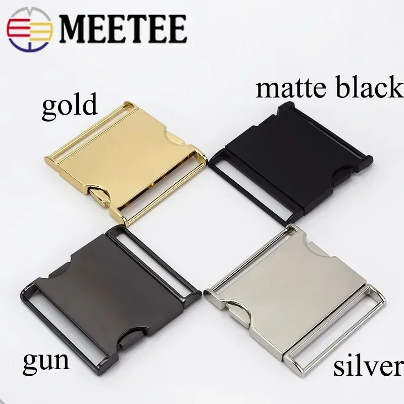 2pcs Meetee Metal Buckles 25-50mm Quick Side Release Buckle Dog Collar Web Belt Clip DIYLeathercraft Garment Bags Accessories