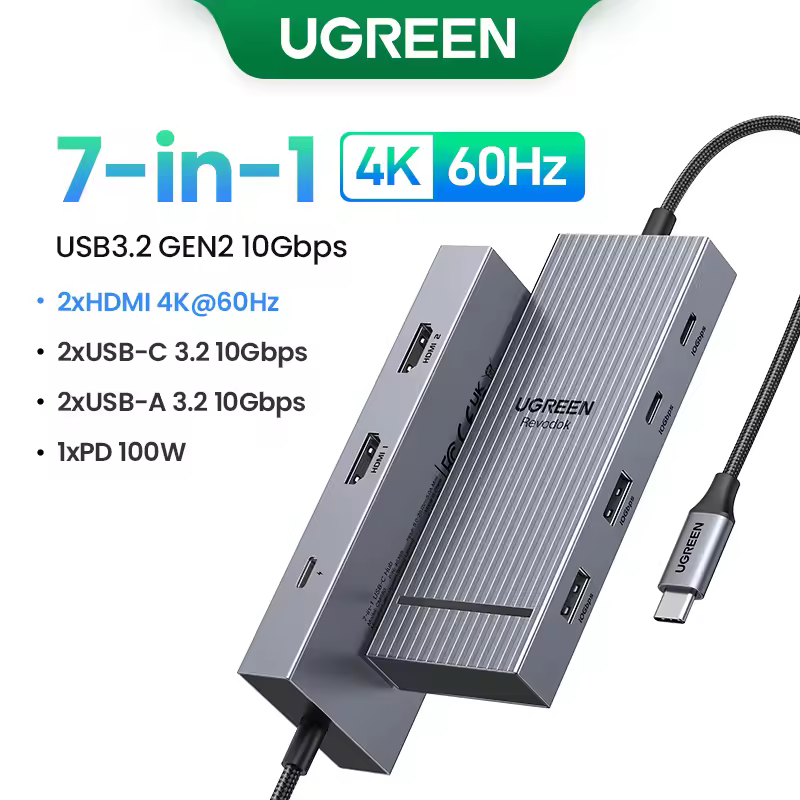 UGREEN 12-in-1 USB HUB Type-C to 2HDMI 4K120Hz DP USB3.2 10Gbps SD/TF RJ45 PD100W for MacBook Dell HP Laptop Accessories Docking - Image 11