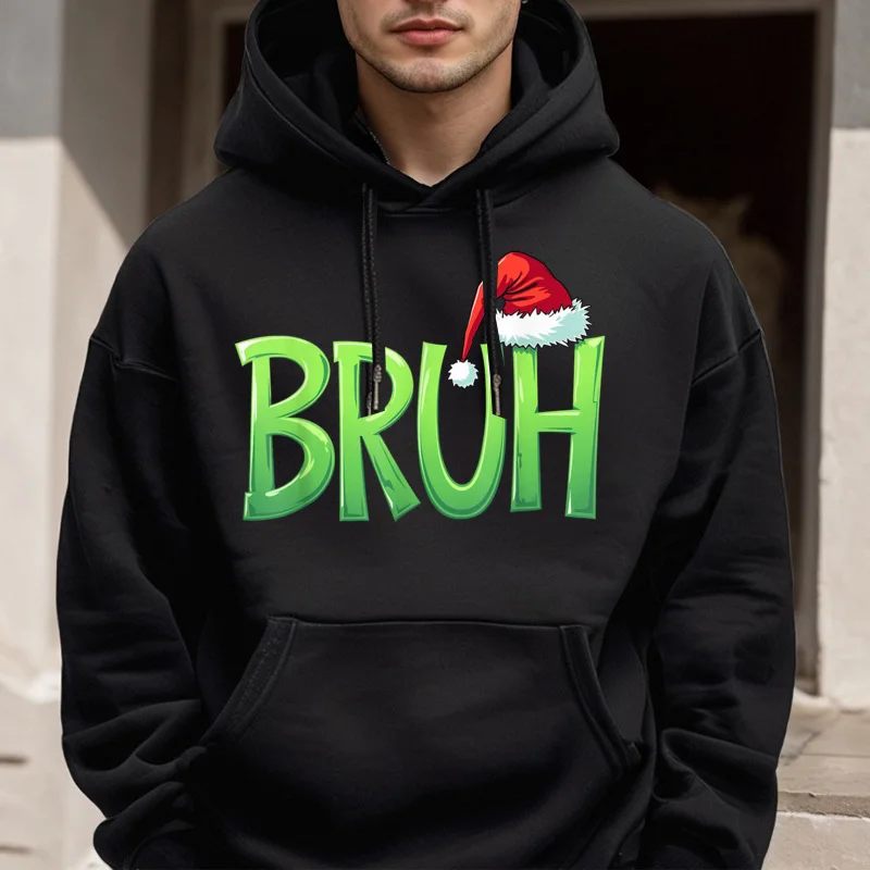 Bruh Christmas Kids Teens Boys Print Hoodies Gift Idea NEW YEAR DAY Hoodies Family Hoodies long Sleeve Funny Crew Neck