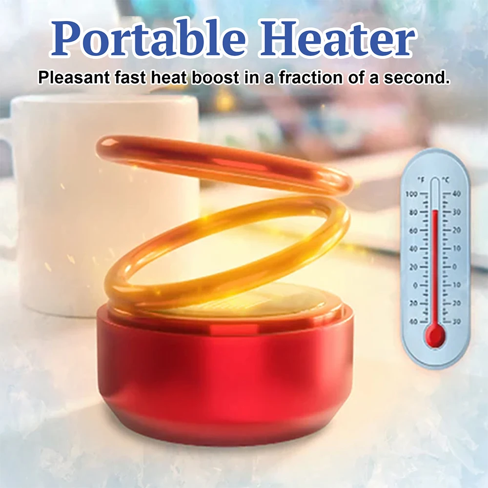 Hot Portable Kinetic Molecular Heater Mini Snow Removal Defogging Ice Removal For Car Double Ring Rotating Solar Powered 