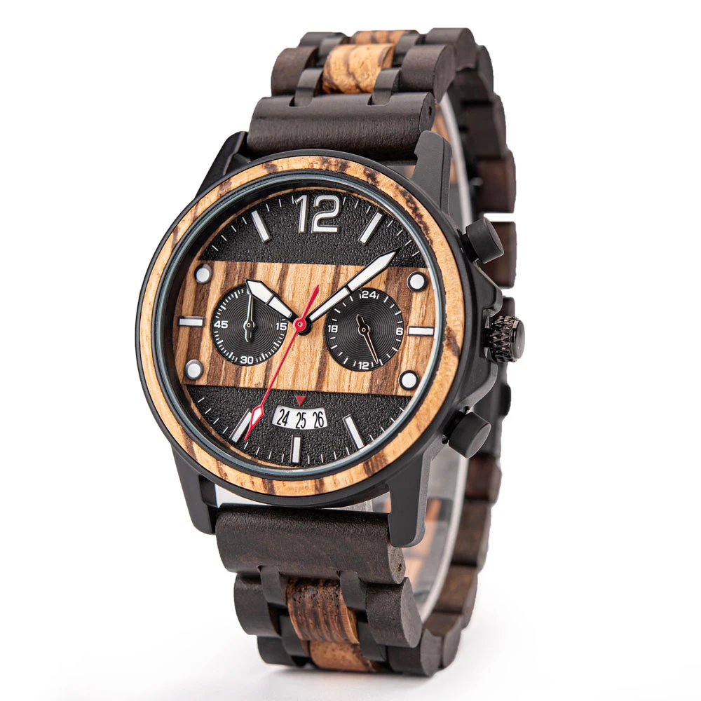 business-wooden-wristwatch-for-men-with-multifunction-waterproof-calendar-chronograph-round-fold-clasp-watch