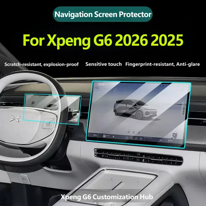 For Xpeng G6 2025 2026 Car Radio GPS Navigation Instrument Tempered Glass Protective Film Auto Interior Accessories