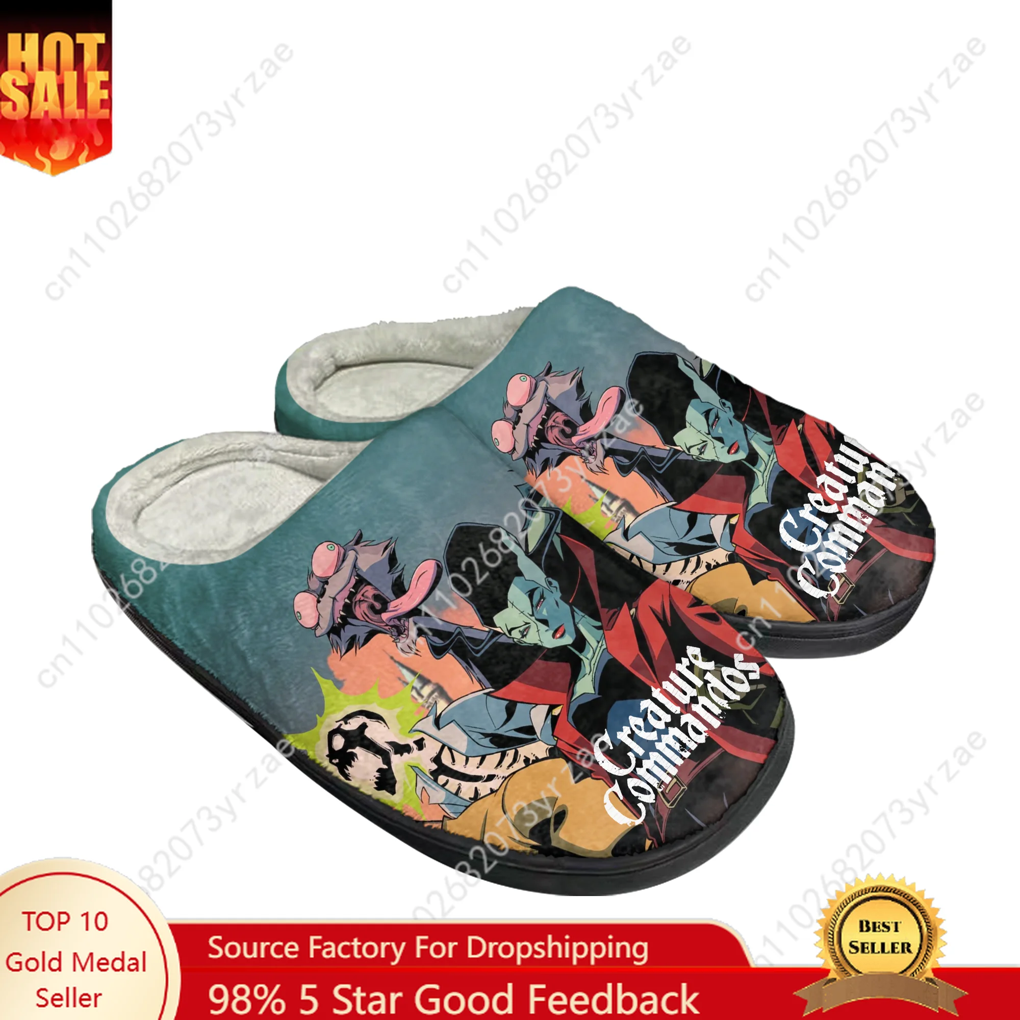 

Creature Commandos Cotton Shoe Family Slipper Men Women Teenagers High Quality Plush Indoor Casual Warm Shoes Customize Slipper