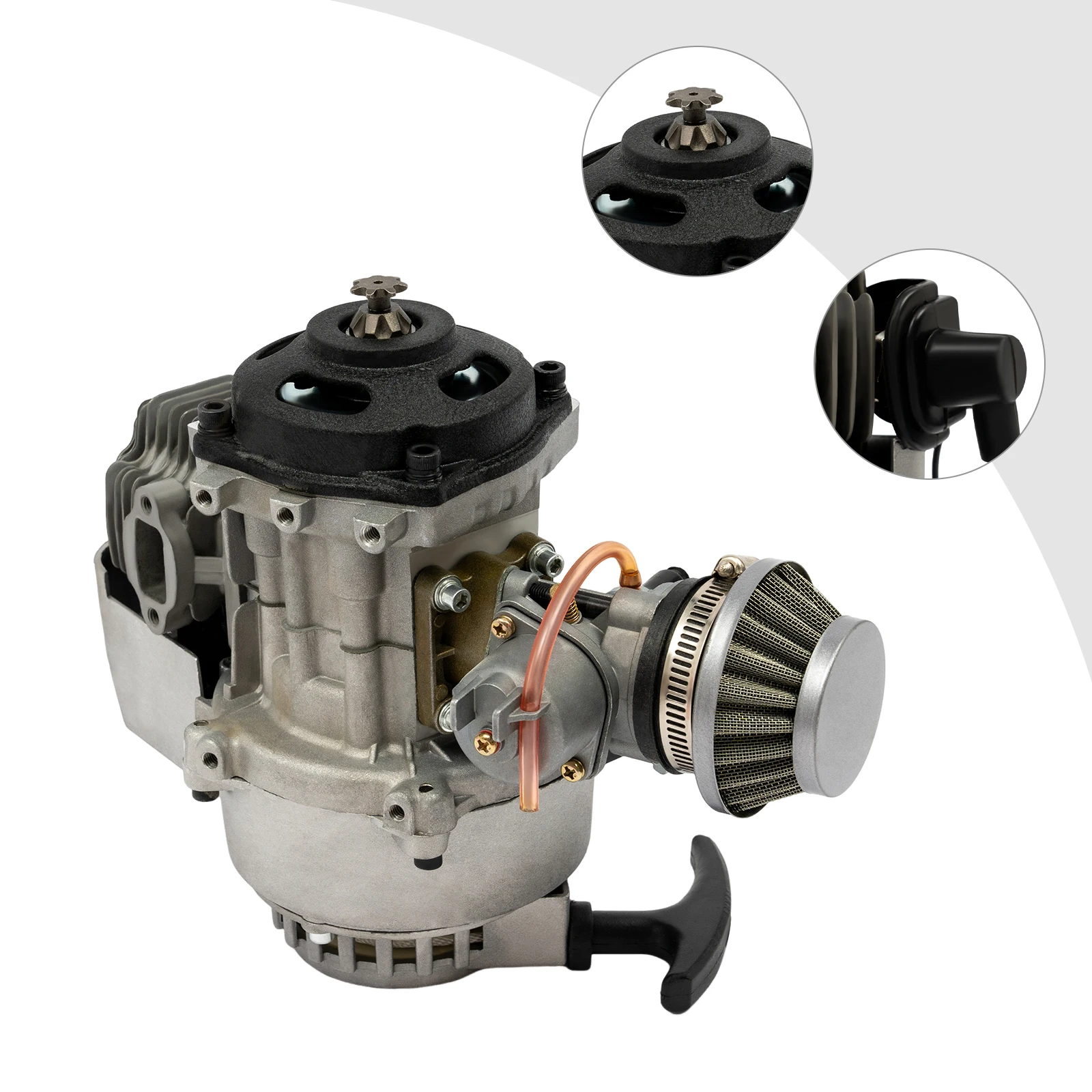 

49CC Pocket Bike Engine Motor, 2 Stroke Complete Motor Engine with Clutch, for 49CC Pocket Bike, Mini Dirt Bike,Quad,ATV,Scooter