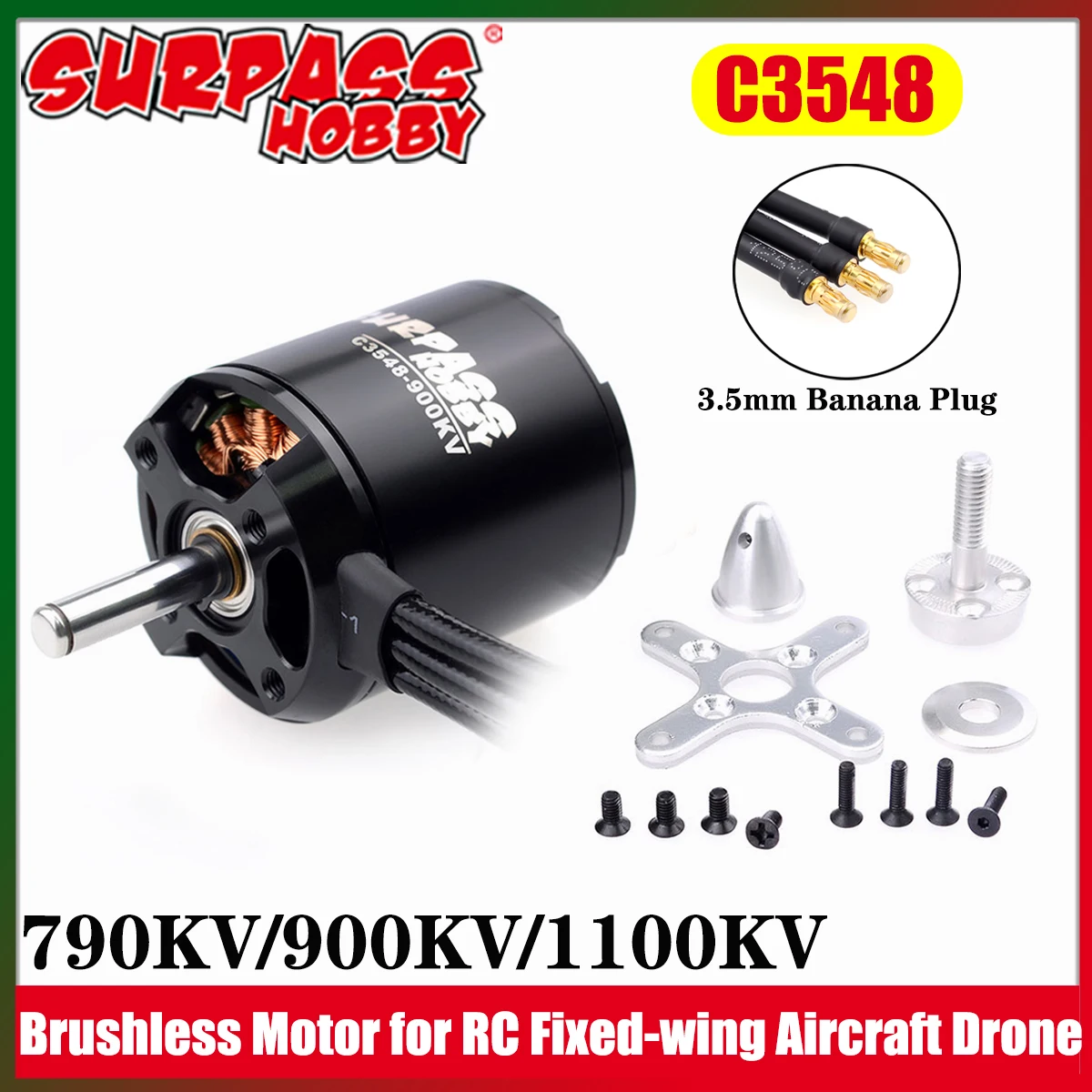 

SURPASS HOBBY C3548 790KV 900KV 1100KV Outrunner Бесщеточный двигатель 2-5S для радиоуправляемого самолета с неподвижным крылом, планера, вертолета, дрона, детали