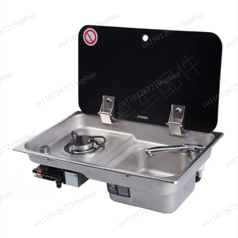 RV Caravan Integrated Gas Stove Water Basin 304 Stainless Steel Washing Sink Modified Camper Travel Trailer Kitchen Fittings