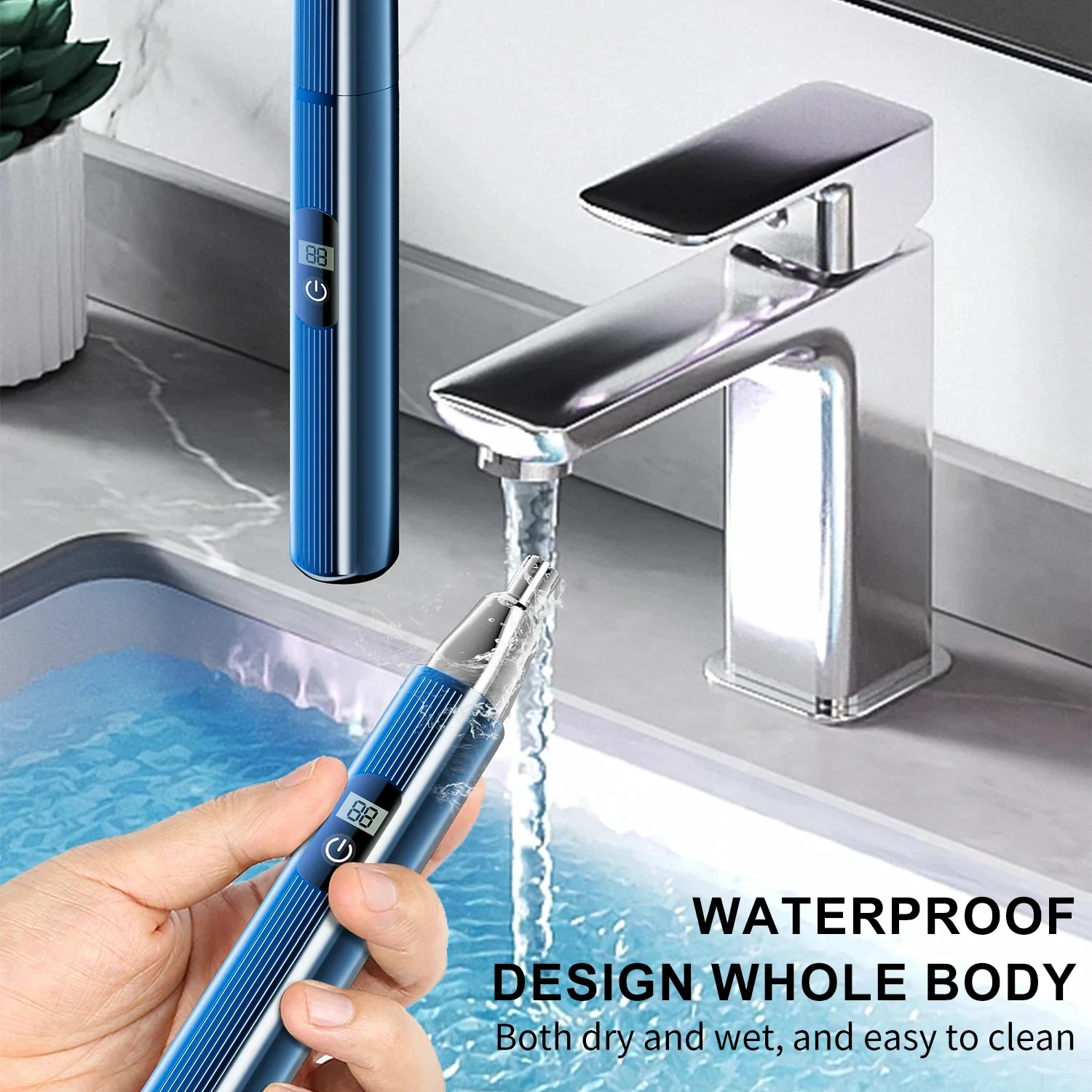 Elektryczna maszynka do włosów w nosie Akumulatorowa maszynka do włosów w nosie z wieloma mocami Automatyczna, nadająca się do prania trymer 2 w 1 dla mężczyzn i kobiet