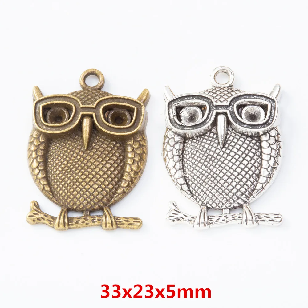 12pieces (owl) vintage zinc alloy charm metal pendant DIY jewelry discovery making accessories 006