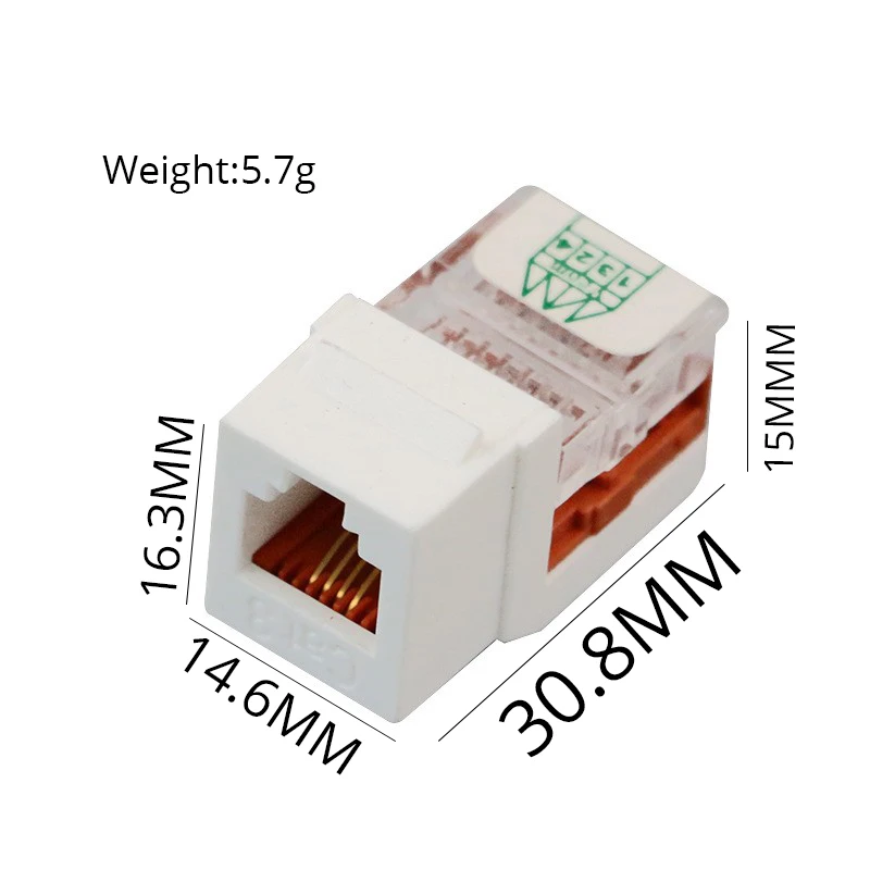 Módulo de teléfono RJ11 sin herramientas, conector de enchufe de pared, toma de información, adaptador de salida de ordenador, Conector de Cable, 5 uds.