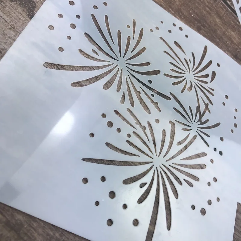 1Pcs 15x17.5cm Auspicious Pattern Hollow Template Baking Bread Pastry Sugar Sieve Mold Fondant Cake Graffiti Painting Template